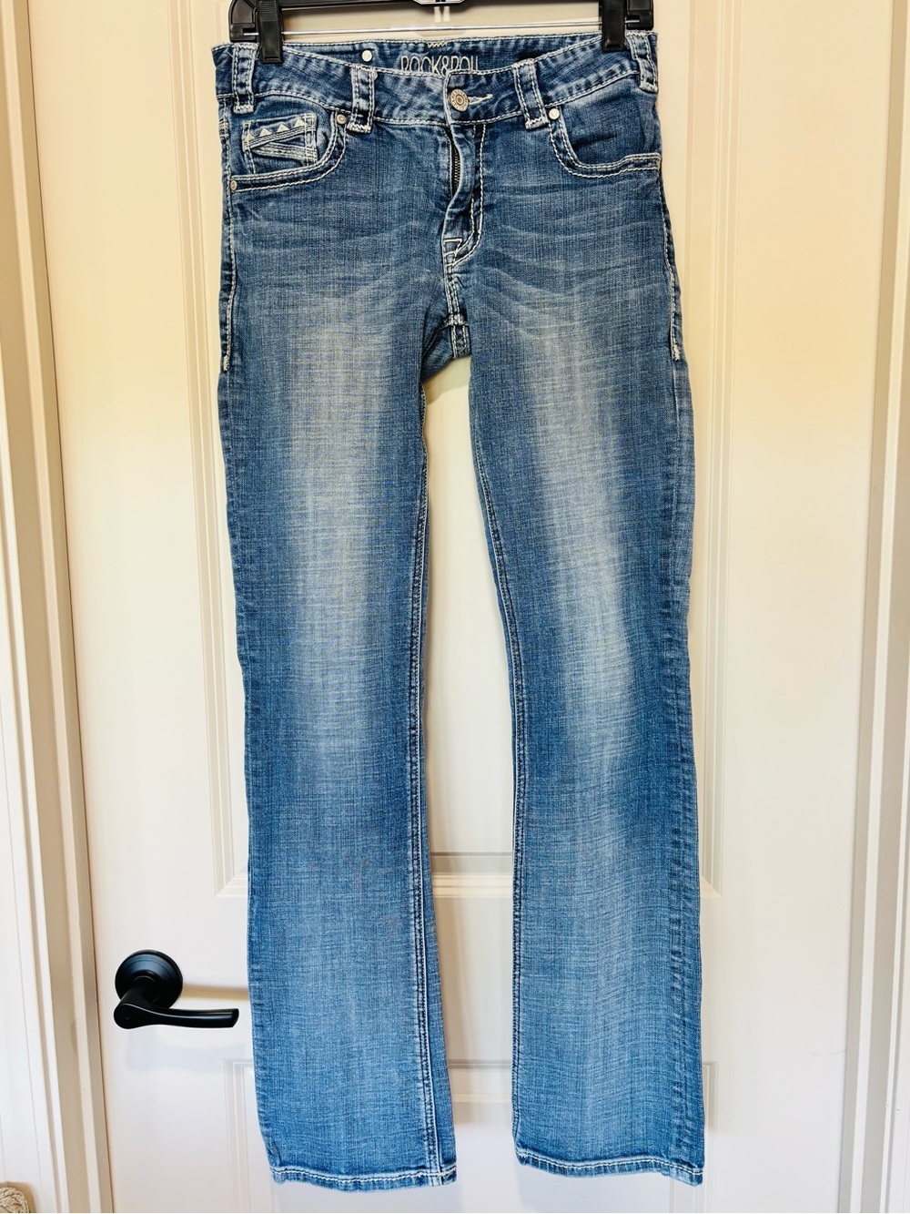 Rock&Roll Cowgirl Style Womens Jeans Boyfriend Bootcut Low-Rise 25x34